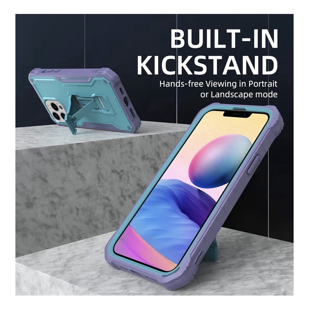 iPhone 13pro MaxDUOPAL Rugged Shockproof Kickstand Back Case + Screen Protector - Picture 4 of 4